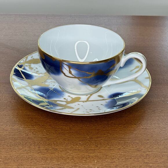 Cup and Saucer in Jubilant Days Gold by Noritake Contemporary Dining - Picture 1 of 6